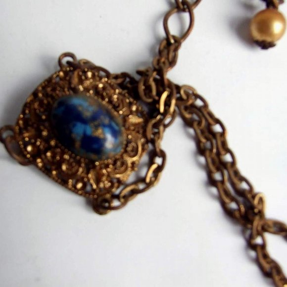 Antique Unique Metal Womens Belt w Carbuncle's Heavy Fabulous RARE - Picture 3 of 5